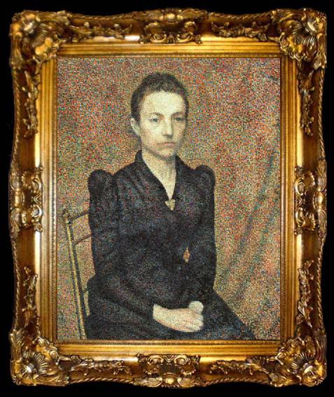 framed  Georges Lemmen Portrait of Sister, ta009-2